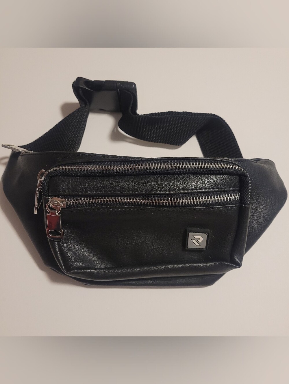Black Leather Waist Pack - Men's Belt Bag
